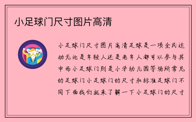 小足球门尺寸图片高清